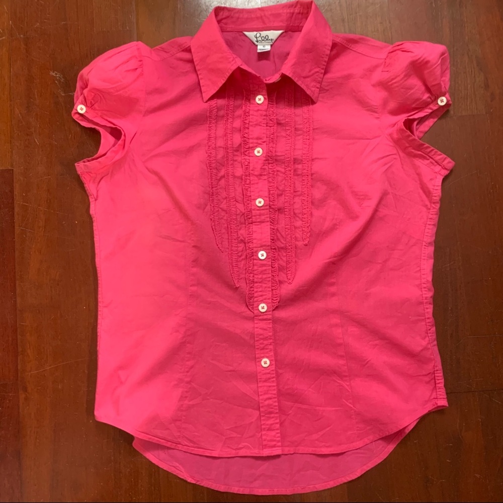 COPY - Lilly Pulitzer ruffle button up shirt